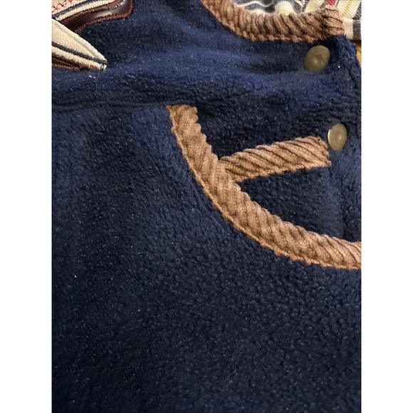 Vintage 90's 00's Boy Girl 6-9 M Fleece Overall Shirt Set Corduroy Dog Pilot - Picture 4 of 5